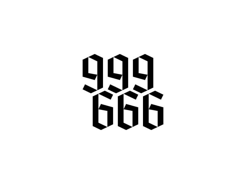 999 und 666 Tattoo Design 