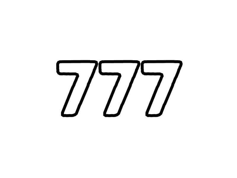 777 outlined in black on white background.