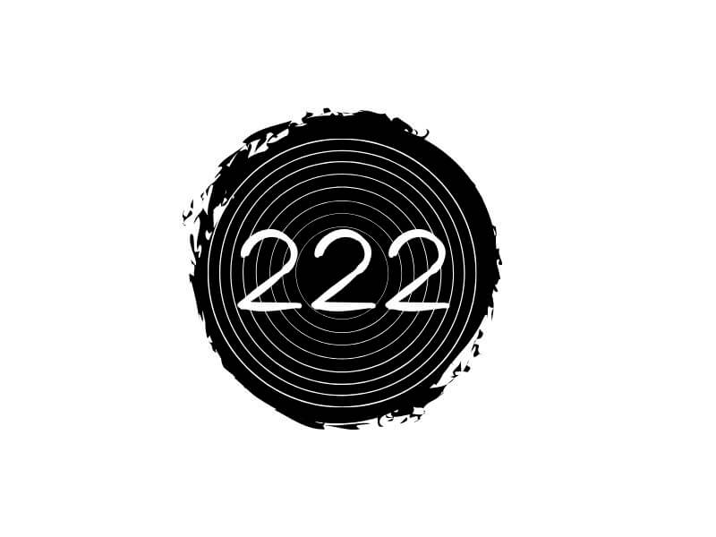 Black and white image of the number 222