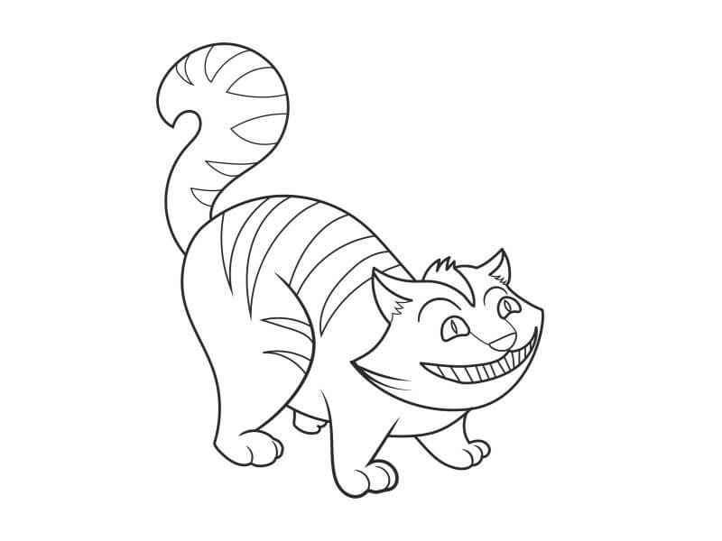 Black outline of the Cheshire Cat. 