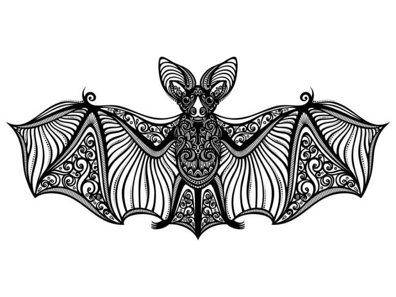 Decorative bat design in black