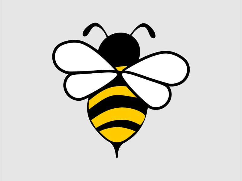 Desenho de abelha em estilo cartoon. 