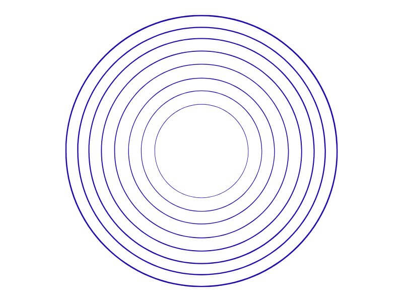 Concentric blue circles.