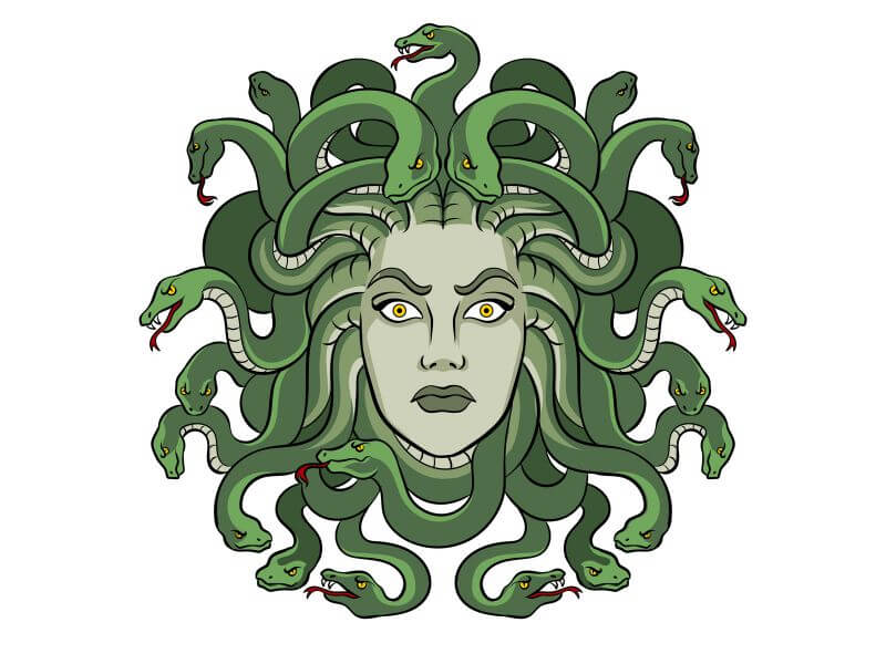 Testa di Medusa in stile Pop Art. 