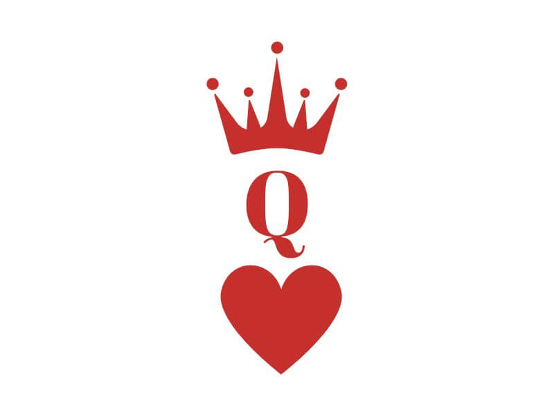 Minimalist Queen of Hearts Design 