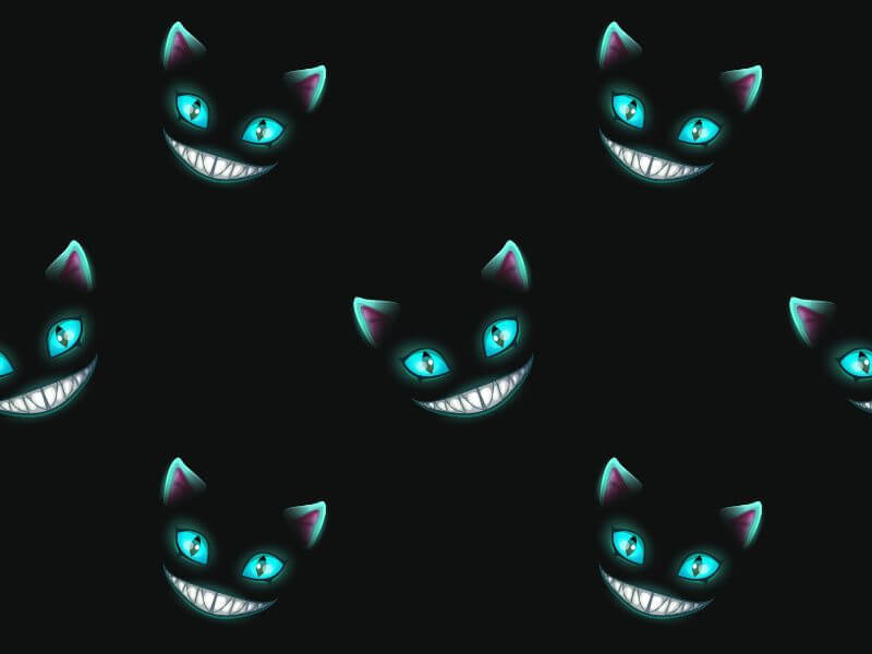 Pattern of Cheshire Cat faces. 