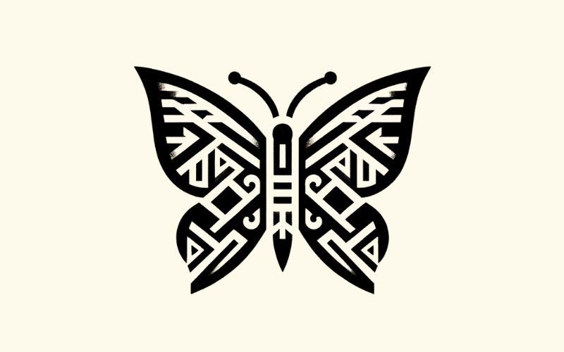 A butterfly tattoo design inspired from the tribal Filipino style.