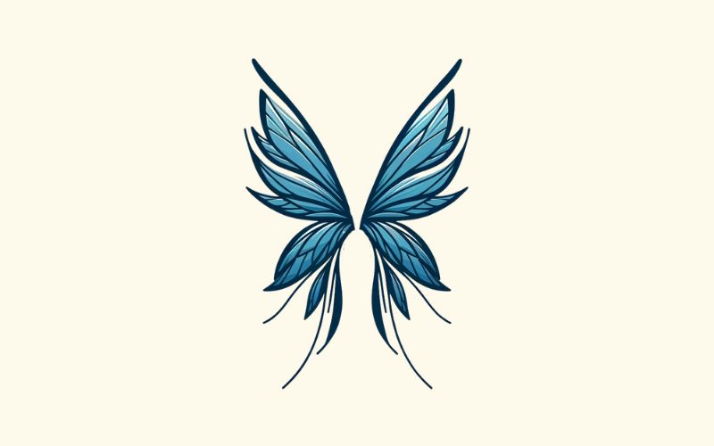 A minimalist style butterfly wing tattoo design. 