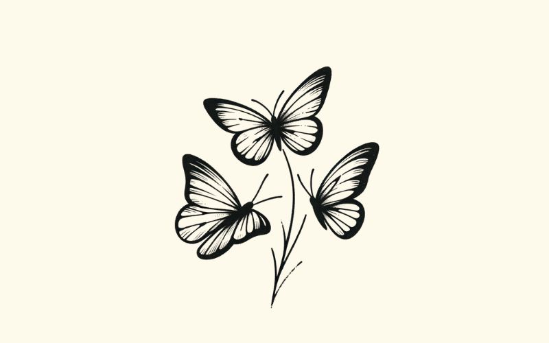 A small minimalist butterfly tattoo design. 