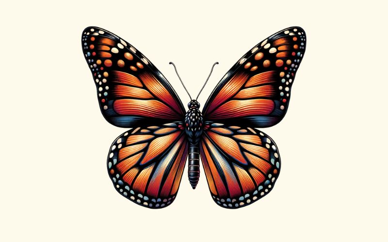 A Monarch butterfly tattoo design in the realism style.