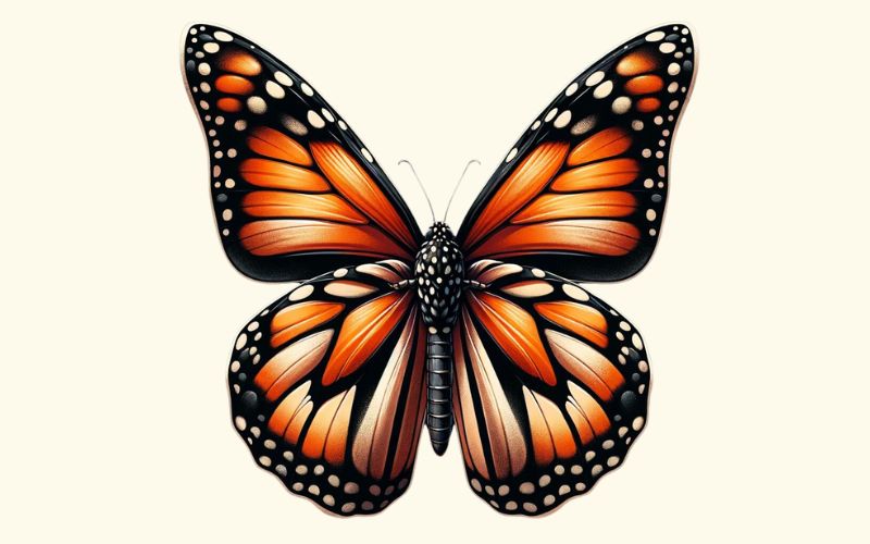A Monarch butterfly tattoo design in the realism style.