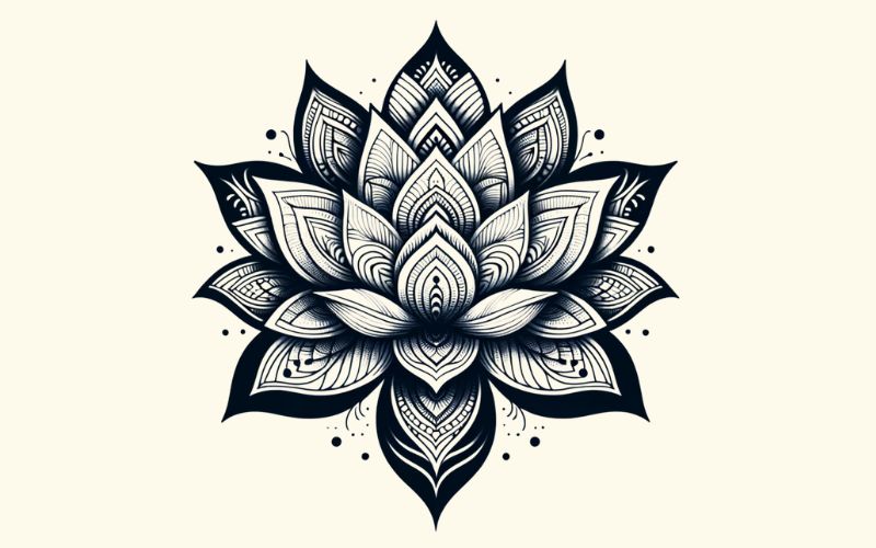 A black lotus mandala tattoo design. 
