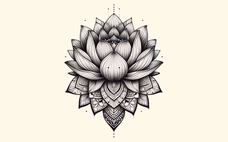 A black lotus mandala tattoo design. 