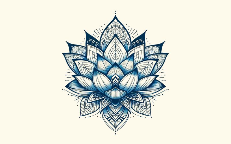 A blue lotus mandala tattoo design. 