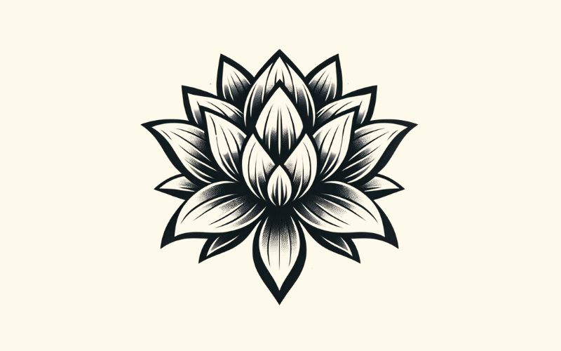 A black lotus tattoo design meaning strength.