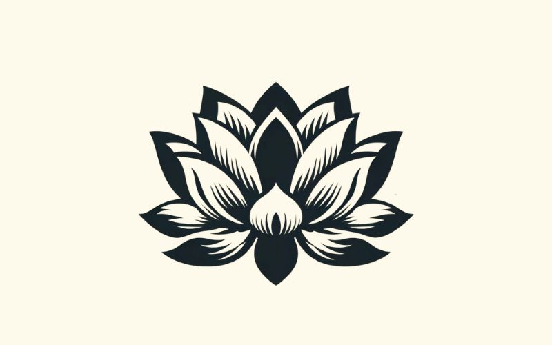 A black lotus tattoo design meaning strength. 
