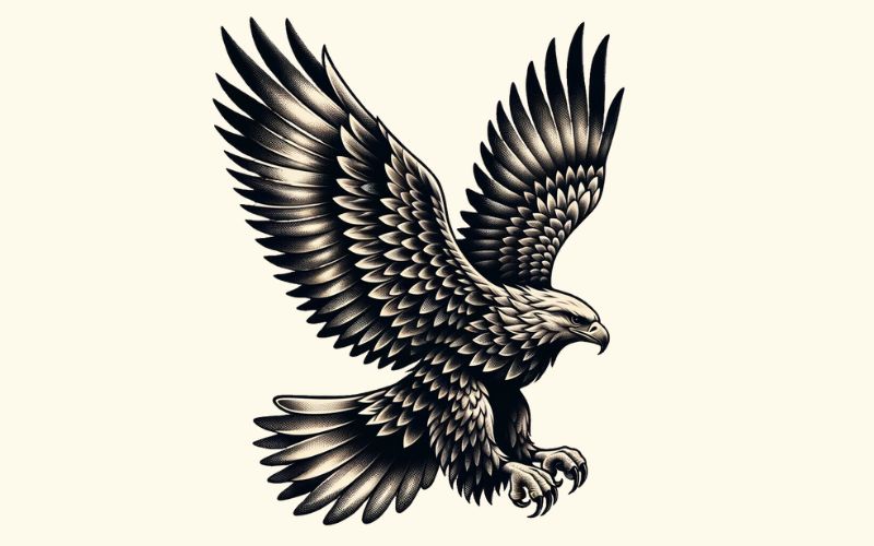 A realism style eagle tattoo design.