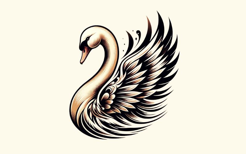 A realism style swan tattoo design.