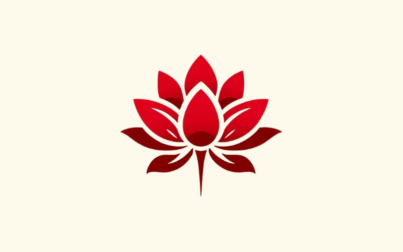 A minimalist style red lotus tattoo design meaning strength. 