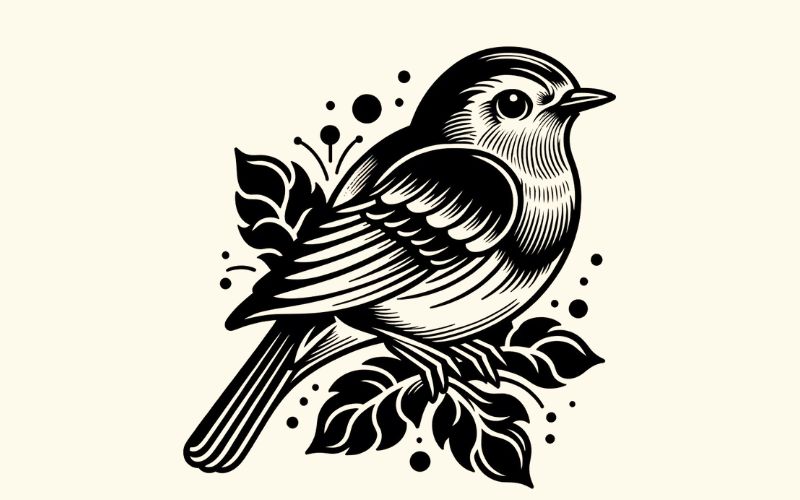 A traditional style robin tattoo design. 