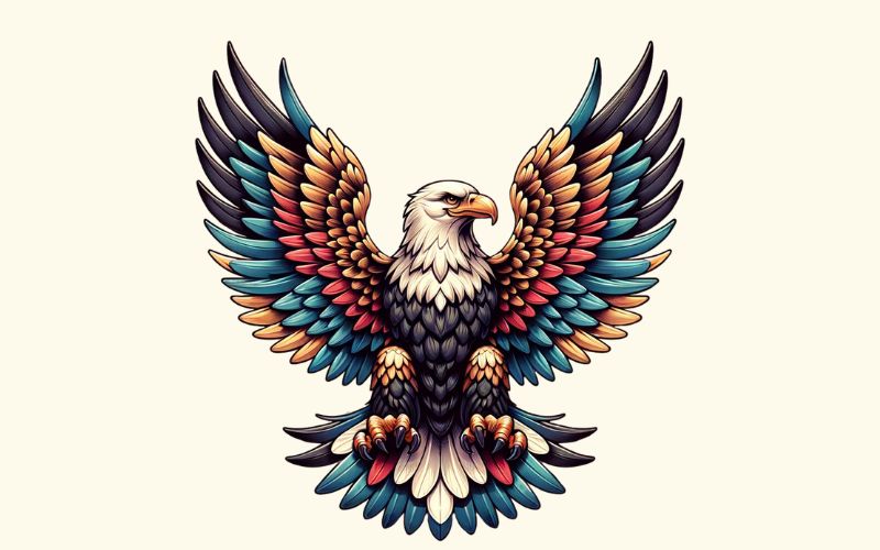 A realistic eagle tattoo design.