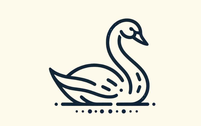A minimalist style swan tattoo design.