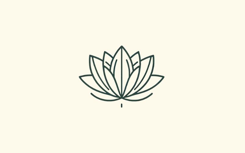 A minimalist style lotus tattoo design. 