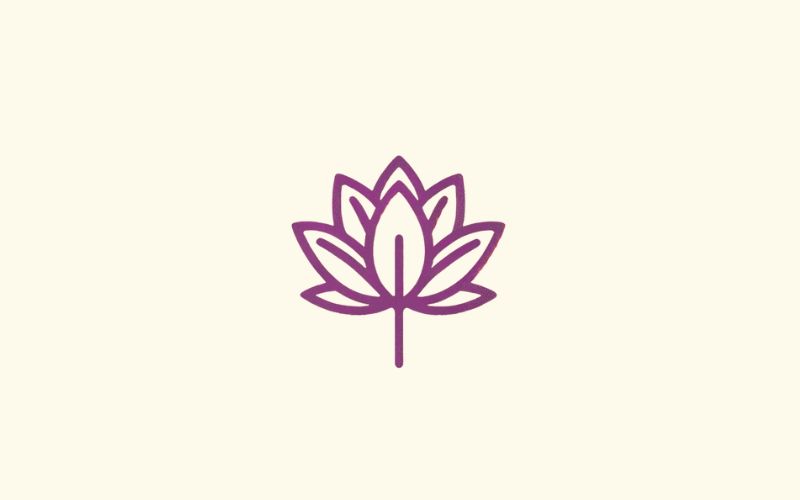 A minimalist style, small purple lotus tattoo design. 
