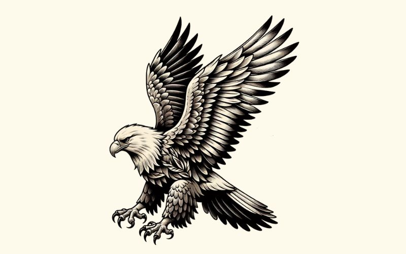 A traditional style eagle tattoo design.