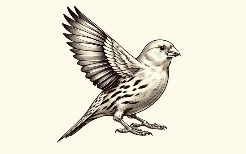 A realism style canary tattoo design.