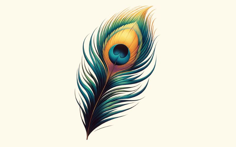 A realism style peacock feather tattooo.