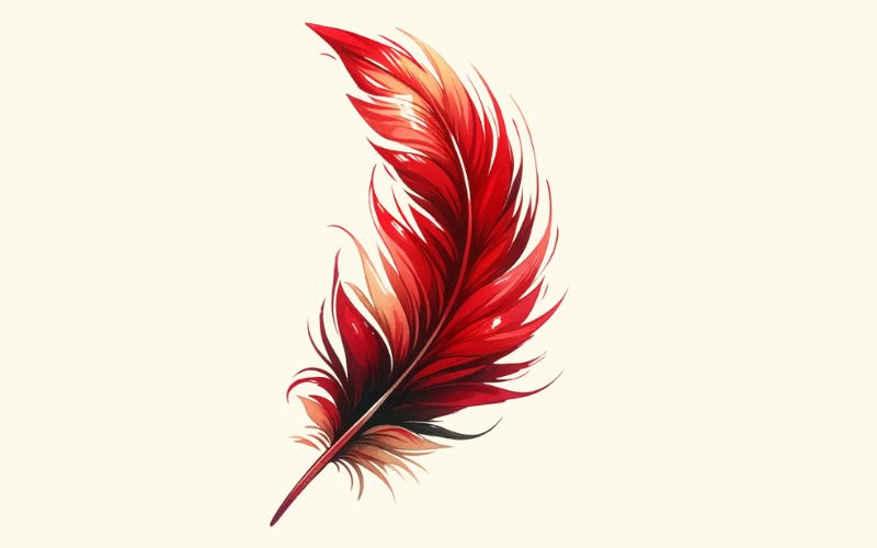 A watercolor style feather tattoo design.