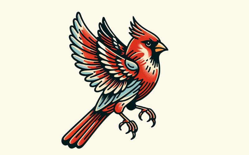 A traditional style cardinal tattoo design.