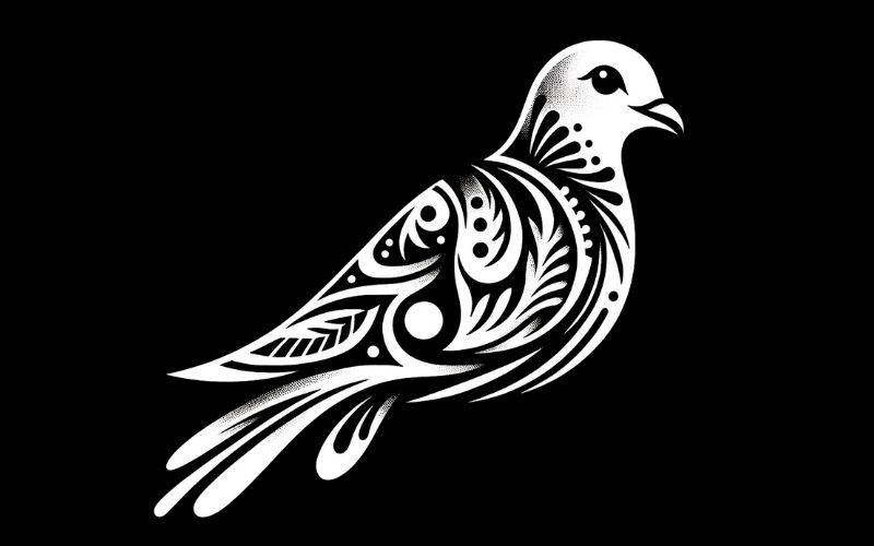 A white dove tattoo design. 