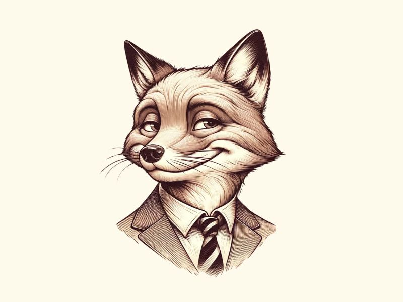 A Fantastic Mr. Fox inspired fox tattoo design.