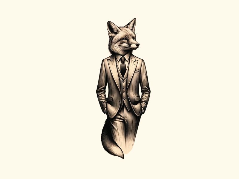 A sly fox tattoo design. 