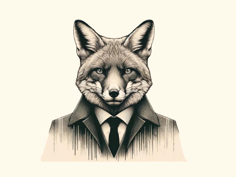 A fox portrait tattoo design.
