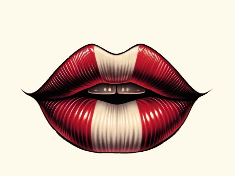  A Geisha inspired lips tattoo design. 