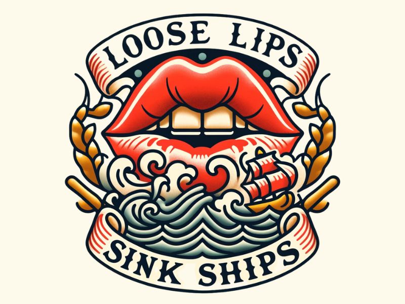 A Loose Lips Sink Ships tattoo design. 