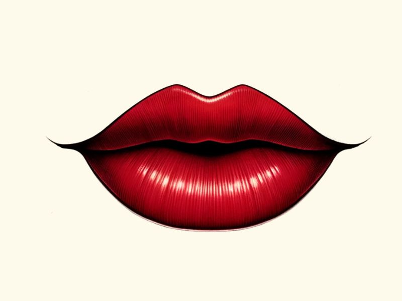 A red lips tattoo design. 
