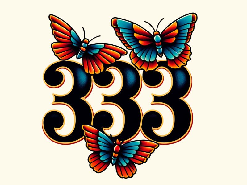 An American Traditional 333 tattoo design. 