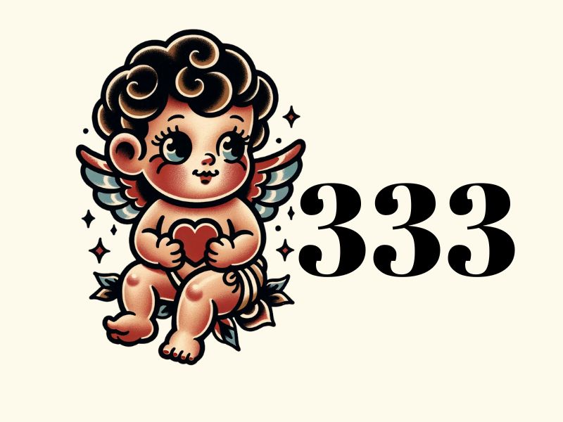 A cherub 333 tattoo design. 
