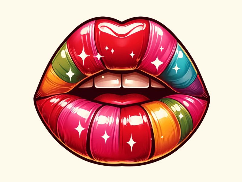 A candy lips tattoo design. 