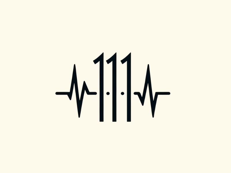 A 111 heartbeat tattoo design. 