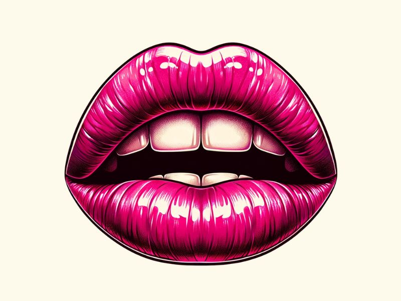 A pink lips tattoo design. 