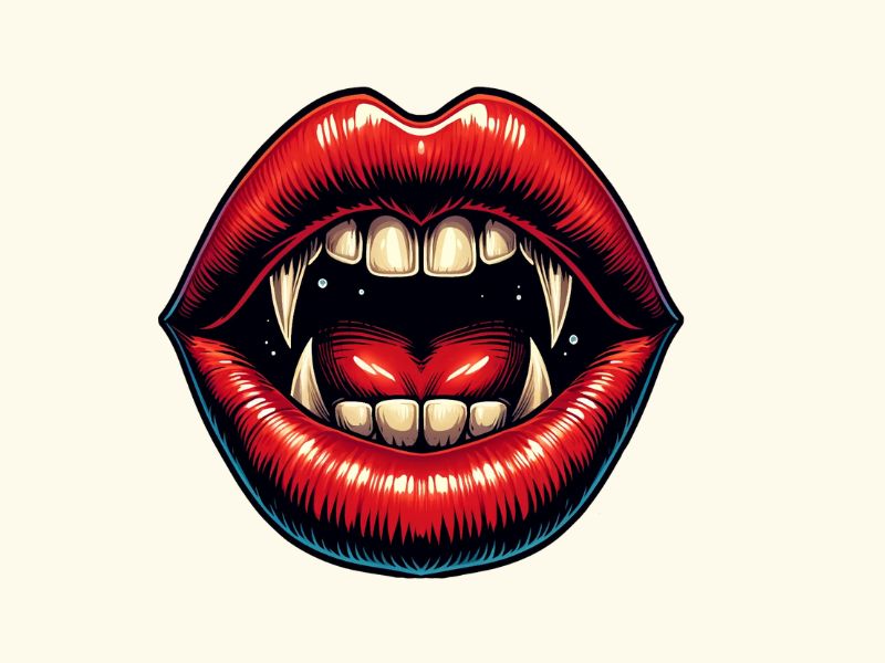 A Vampire lips tattoo design. 