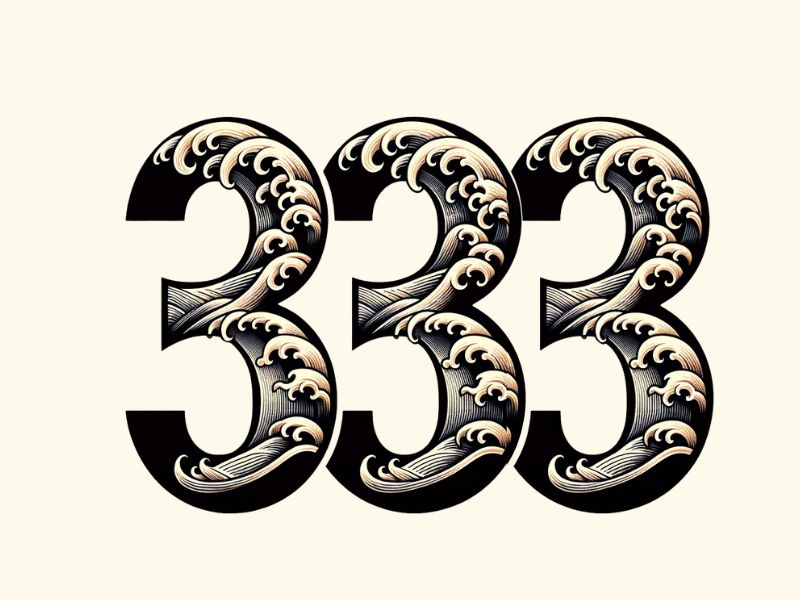 A wave inspired 333 tattoo design. 