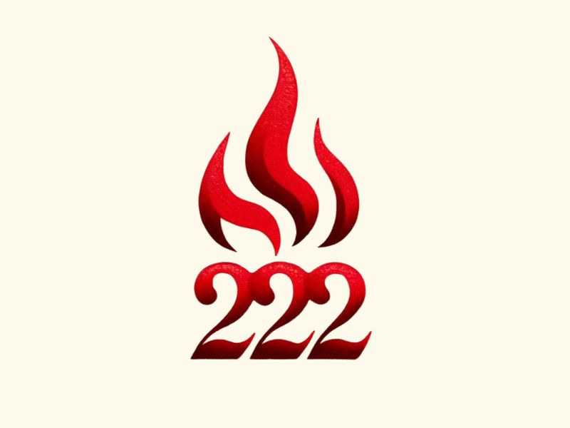 A 222 flame tattoo design.