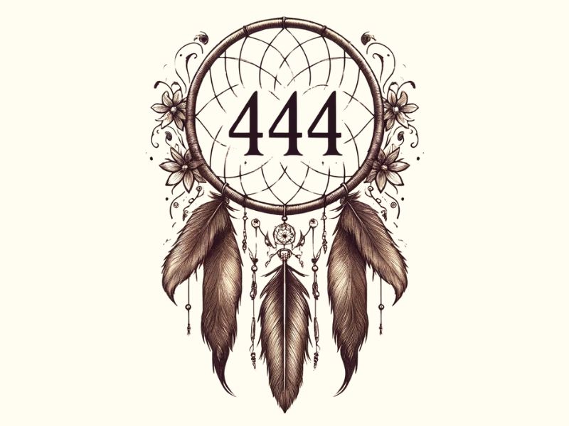 A 444 dreamcatcher tattoo design.