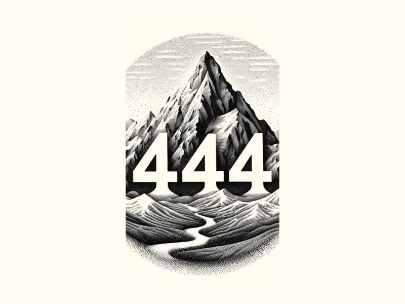 A 444 mountain peak tattoo design.